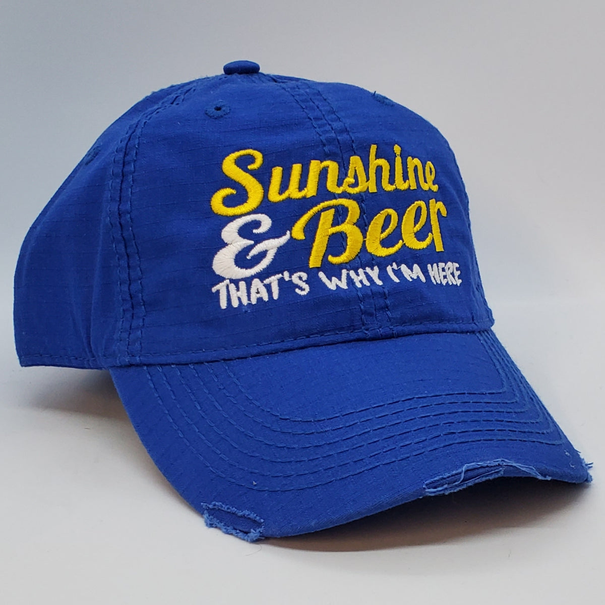 Sunshine and Beer (blue cap) – Wicked Vine Stitching