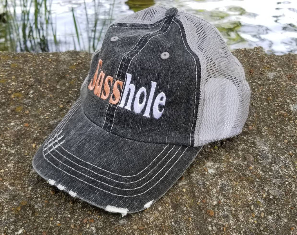 Sasshole, sassy, sassiness, low profile hat, party, beach cap, distressed hat, I'll bring