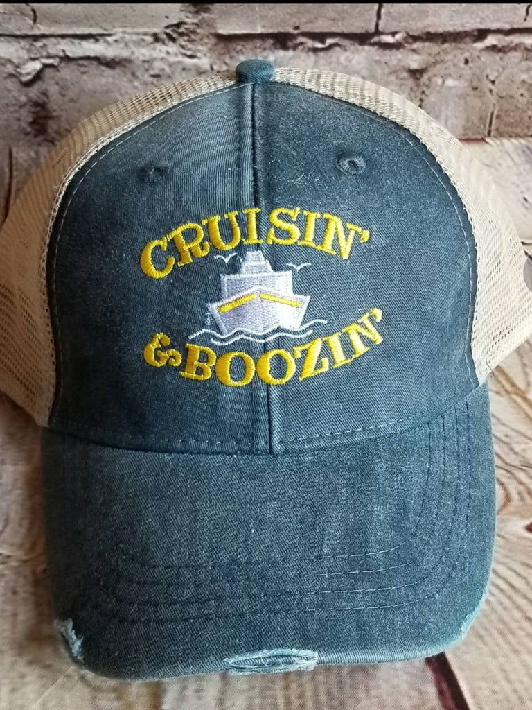 Cruising and boozing, cruise, crusin and boozin, summer hat, vacation, party, cruise ship