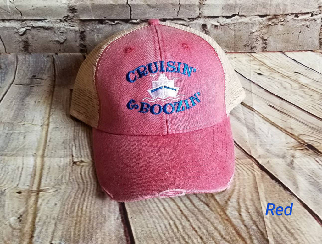 Cruising and boozing, cruise, crusin and boozin, summer hat, vacation, party, cruise ship