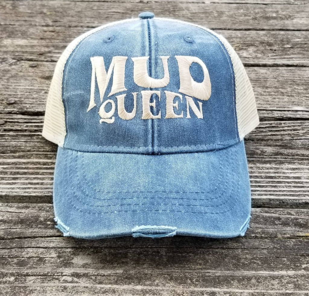 Mud Queen, UTV, ATV, 4x4, off road, mudding,trail riding, distressed trucker cap