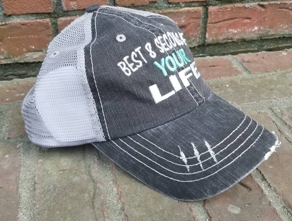 Best 8 Seconds Of Your Life, low profile black distressed cap