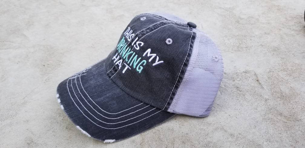 This is my drinking hat, I'll bring, alcohol, distressed low profile, drinking cap, women's cap, party, bridal