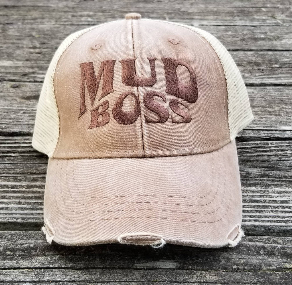 Mud Boss, ATV, UTV, off road, 4x4, trail riding, distressed trucker hat, mudding