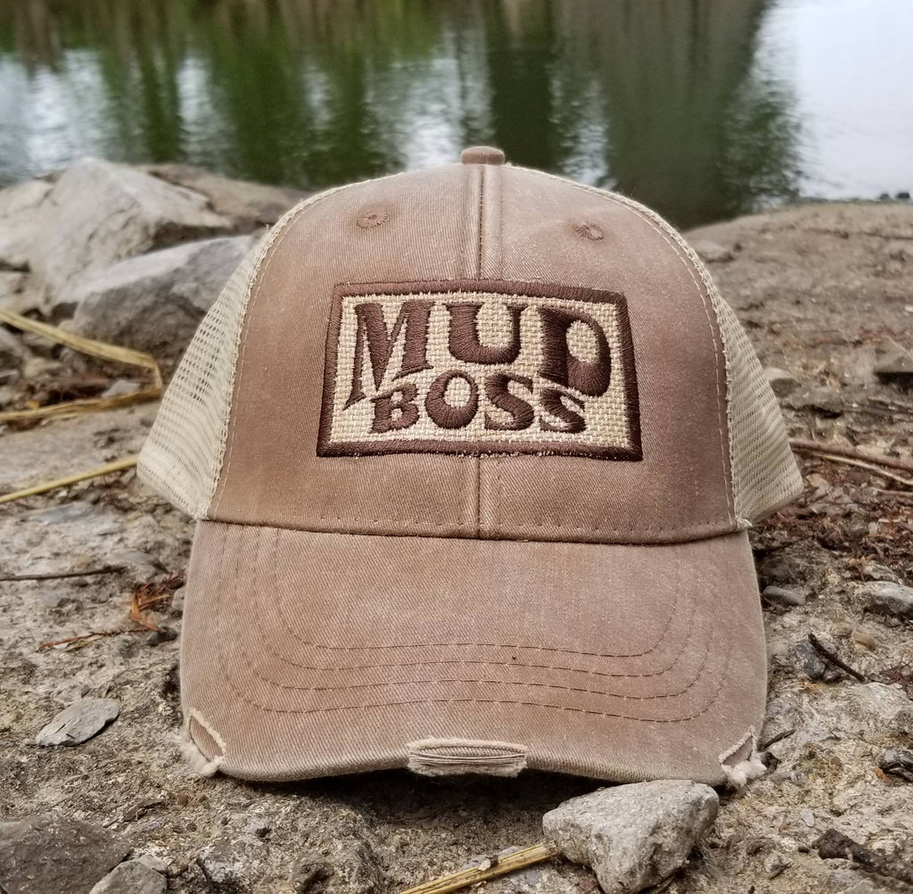 Mud Boss, patch work on trucker hat