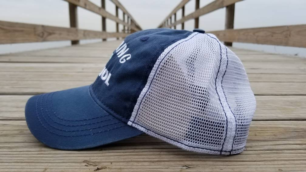 I'll bring hats, I'll bring the alcohol, I'll bring the bad decisions and more. Navy cap with white mesh
